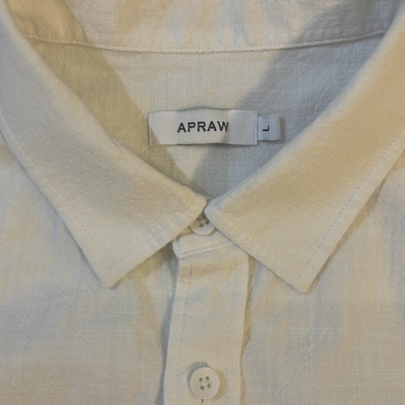 Apraw cotton/linen white shirt. Men's size L. Like new condition. Very stylish! - Picture 2 of 8